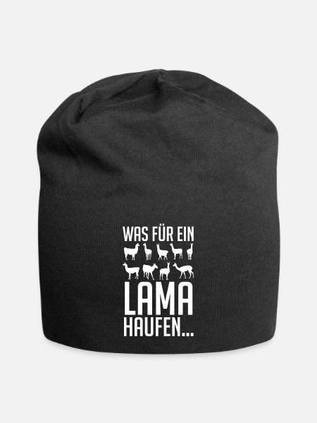 Lama - Jersey-Beanie - Schwarz