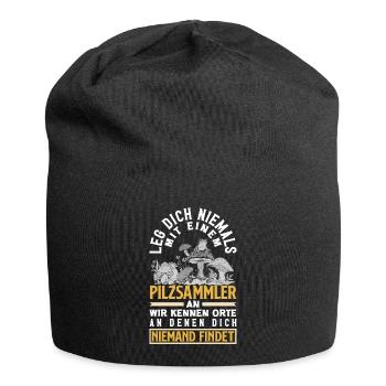 Pilzsammler Pilze sammeln Schwammerlsuche - Jersey-Beanie - Schwarz - Vorne