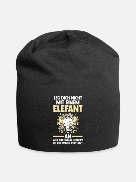 Elefant Elefanten - Jersey-Beanie - Schwarz