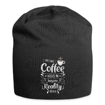 Kaffeeliebhaber Morgen Energie - Jersey-Beanie - Schwarz - Vorne