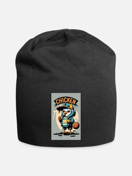 Cool Chicken - Jersey-Beanie - Schwarz