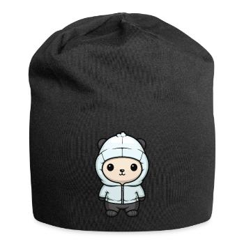 Eisbär Winter Bär Comic Niedlich - Jersey-Beanie - Schwarz - Vorne