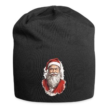 Classic Santa Claus in Winter Retro Design - Jersey Beanie - black - Front