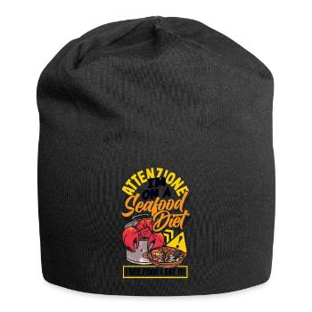 Attenzione Seafood Diet Funny Foodie Lover - Jersey Beanie - black - Front