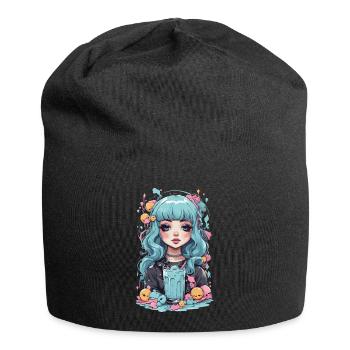 Kawaii Pastel Goth Girl Schleimiges Anime Design - Jersey-Beanie - Schwarz - Vorne
