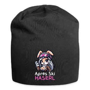 Apres Ski Haserl, Party für Ski Hasen für den JGA - Jersey-Beanie - Schwarz - Vorne