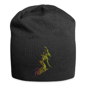 Schöne weibliche Malkunst Zebra bunte Frau - Jersey-Beanie - Schwarz - Vorne