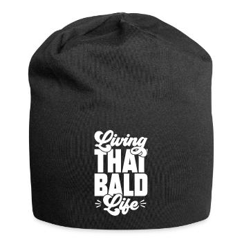 Bald Head Baldness Beard Bald Head - Jersey Beanie - black - Front