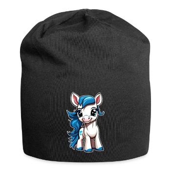 Cute smiling pony - Jersey Beanie - black - Front