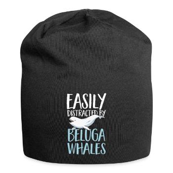 Weißwal Beluga Wal - Jersey-Beanie - Schwarz - Vorne