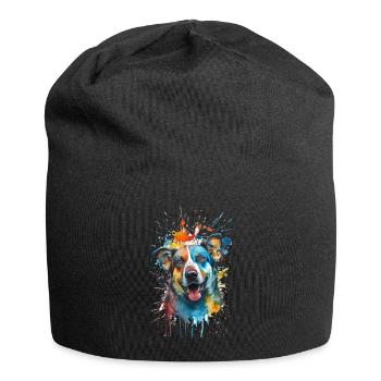Motif Spash pour tous les amoureux des chiens - Bonnet en jersey - noir - Devant