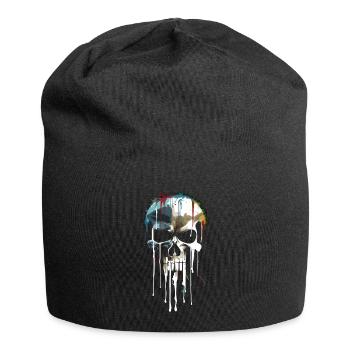 Crâne Crâne Mort Dégoulinant Peinture - Bonnet en jersey - noir - Devant