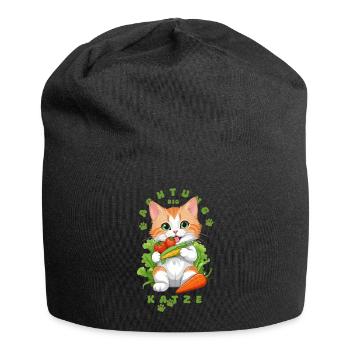 Bio Katze - Jersey-Beanie - Schwarz - Vorne