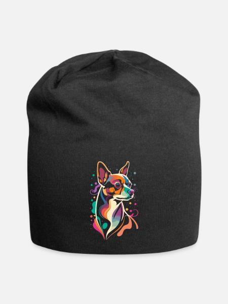Chihuahua minimalistisch - Jersey-Beanie - Schwarz