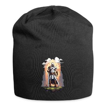 Retro Arcade Pixel Kunst Held Gaming Design - Jersey-Beanie - Schwarz - Vorne