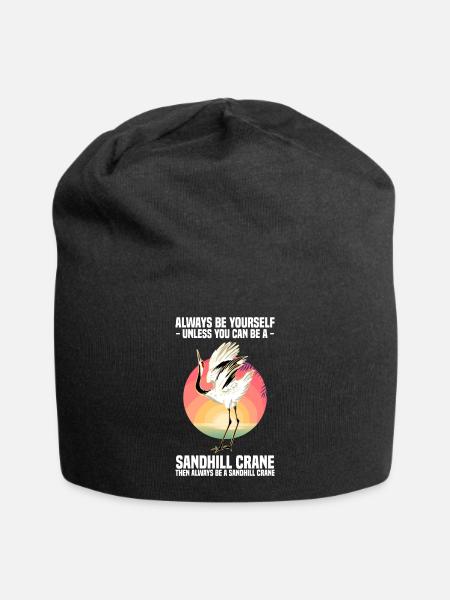 Kranich - Jersey-Beanie - Schwarz