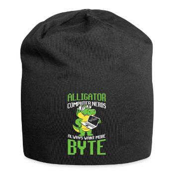 Alligator Computer Nerd Byte für Krokodil Fan - Jersey-Beanie - Schwarz - Vorne