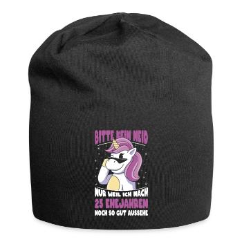 Silberhochzeit 25 Jahre Verheiratet Ehe Jubiläum - Jersey-Beanie - Schwarz - Vorne
