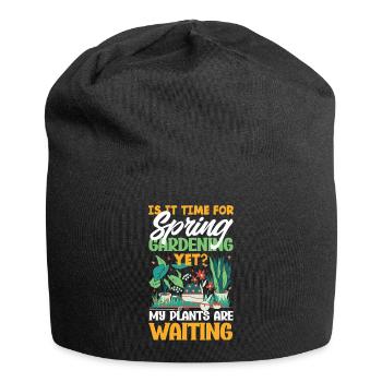 My Plants are Waiting Gardener's - Jersey-Beanie - Schwarz - Vorne