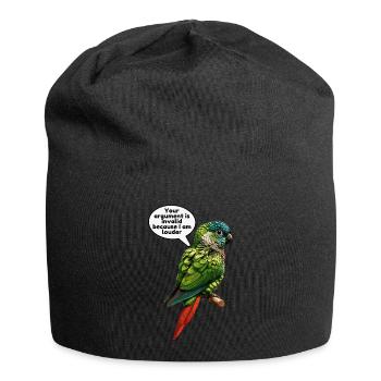 Green Cheek Conure Meme Funny Conure Parrot - Jersey Beanie - black - Front