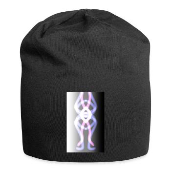 Figur, Fantasie, Muster - Jersey-Beanie - Schwarz - Vorne