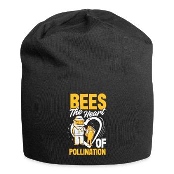 Beekeeper Heartbeat Honeycomb Love Pollination - Jersey Beanie - black - Front