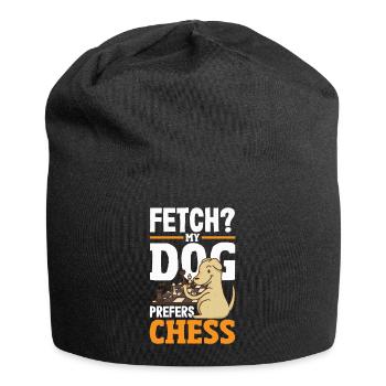 Stratégique Chien Grand Maître Échecs Amoureux des chiens - Bonnet en jersey - noir - Devant