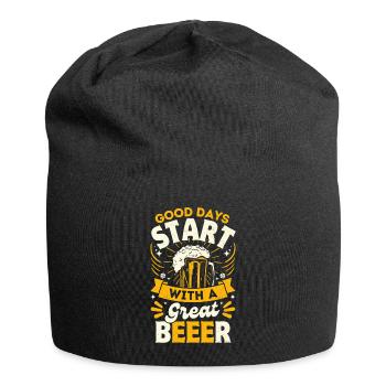 Good days start with a great beeer - Jersey Beanie - black - Front