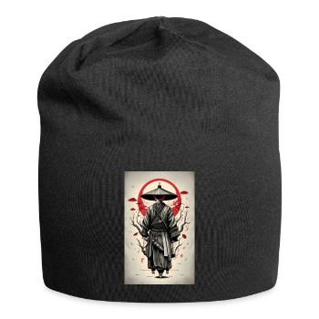 Affiche japonais médiéval - Bonnet en jersey - noir - Devant