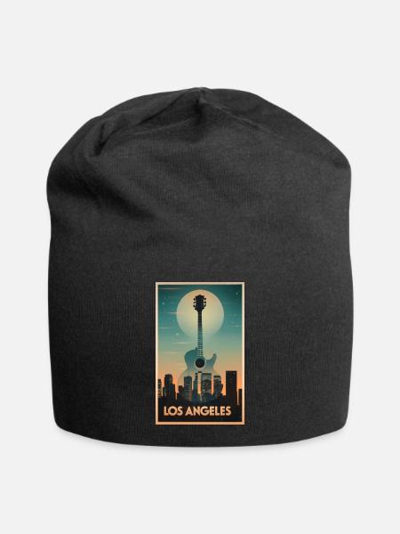 Poster poster design guitar and Los Angeles - Jersey Beanie - black