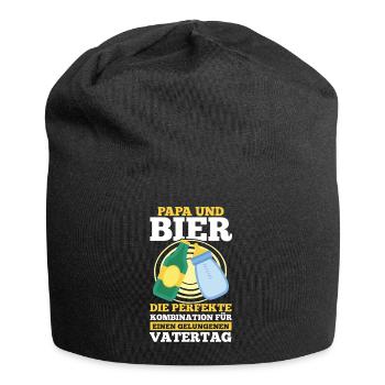 Papa Bier Vater Vatertag - Jersey-Beanie - Schwarz - Vorne