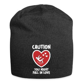 Caution You Might Fall In Love - Jersey Beanie - charcoal grey - Front