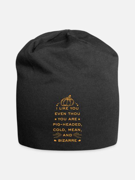 Funny Rhyme - Pumpkin - I Like You Anyway - Jersey Beanie - black