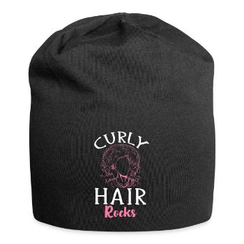 Cheveux bouclés Boucles afro Cheveux naturels - Bonnet en jersey - noir - Devant