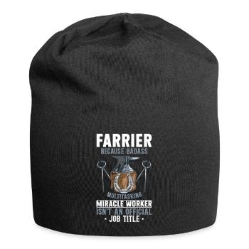 Farrier Horseshoe Horseshoeing - Jersey Beanie - black - Front