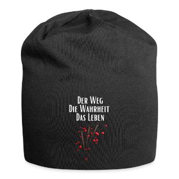 Der Weg Die Wahrheit Das Leben - Jersey-Beanie - Schwarz - Vorne