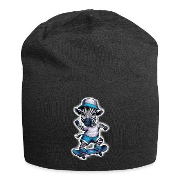 Zebra auf Skateboard Skater Skateboarding für - Jersey-Beanie - Anthrazit - Vorne