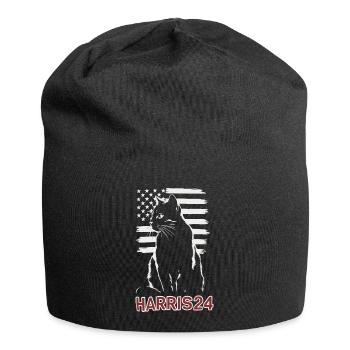 Kamala Harris 24 Cat Lady Supporter - Jersey-Beanie - Schwarz - Vorne