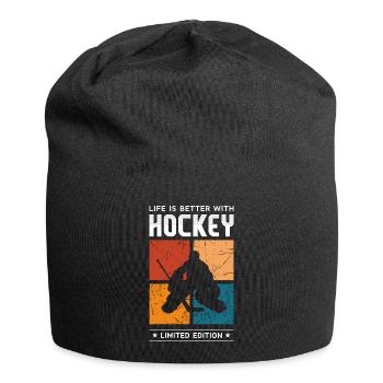 Life is better with Hockey - Jersey Beanie - black - Front
