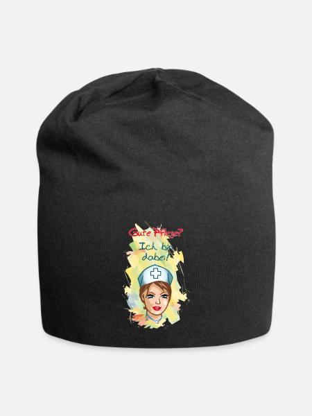 Gute Pflege? Ich bin dabei als Pflegekraft - Jersey-Beanie - Schwarz