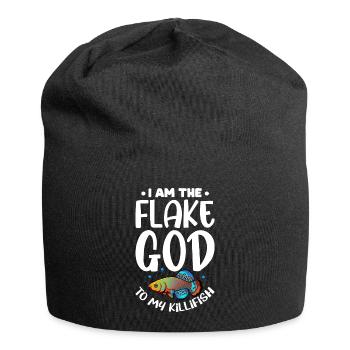 I am the flake god to my killifish Design - Jersey Beanie - black - Front
