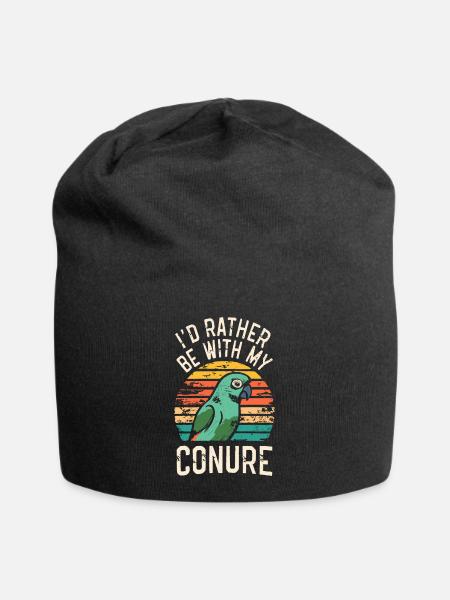 Wellensittich Sittich - Jersey-Beanie - Schwarz