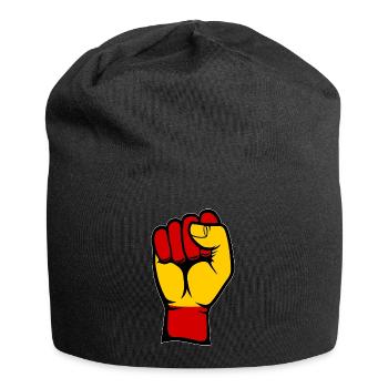 Poing du drapeau de l’Espagne - Bonnet en jersey - noir - Devant