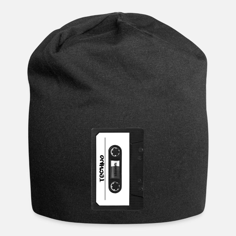 Music Tape "Techno" - Jersey-Beanie - Schwarz