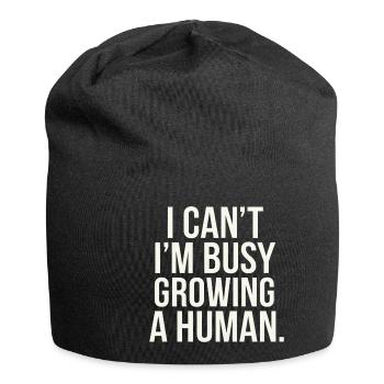I Can't I'm Busy Growing A Human 9 - Jersey-Beanie - Schwarz - Vorne