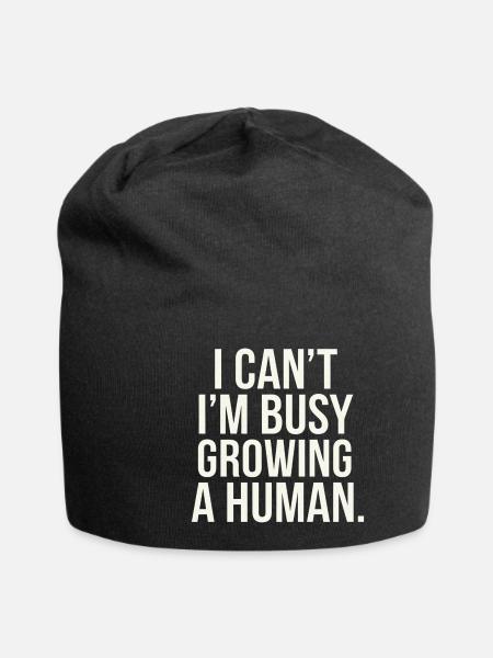 I Can't I'm Busy Growing A Human 9 - Jersey-Beanie - Schwarz