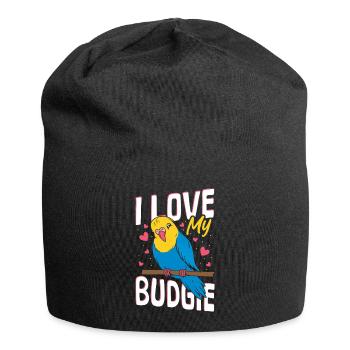 Wellensittich Care Sprechender Vogel Wellensittich - Jersey-Beanie - Schwarz - Vorne