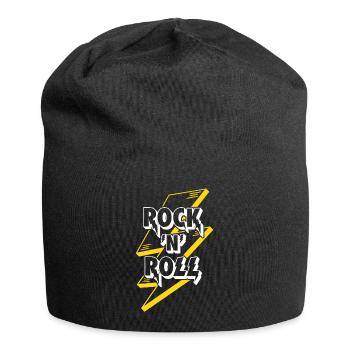 Rock'n'Roll Text Logo mit Blitz - Jersey-Beanie - Schwarz - Vorne