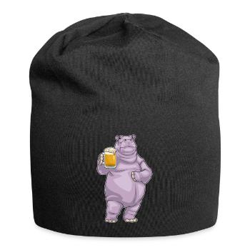 Nilpferd Bier - Jersey-Beanie - Schwarz - Vorne