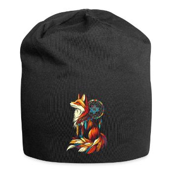 Fuchs Traumfänger - Jersey-Beanie - Schwarz - Vorne